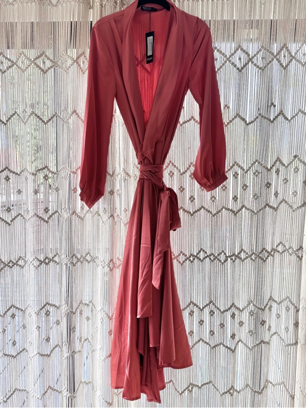 *NWT* Nasty Gal Satin Wrap Dress